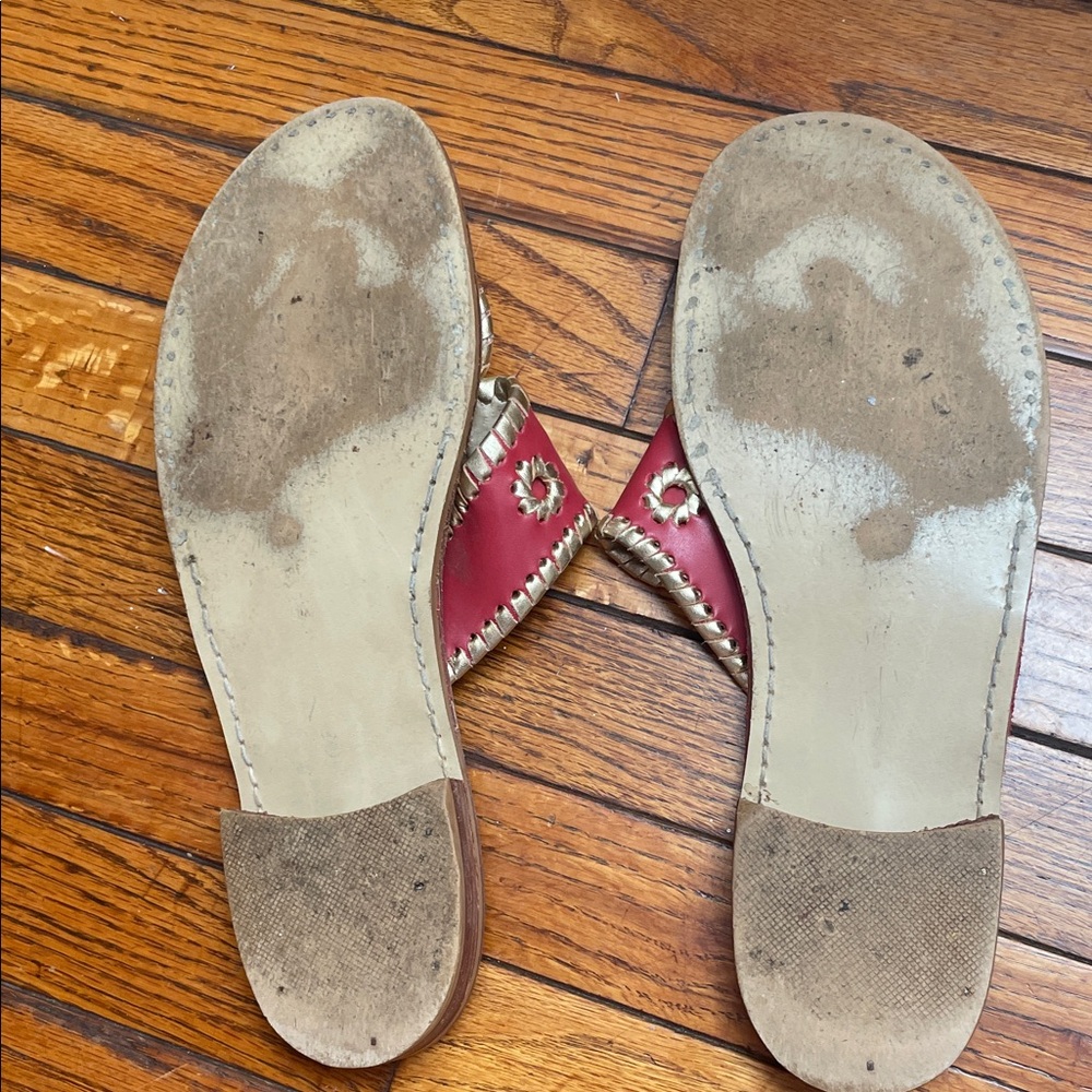 Jack Rogers Women's Red and Tan Sandals - Picture 5 of 12